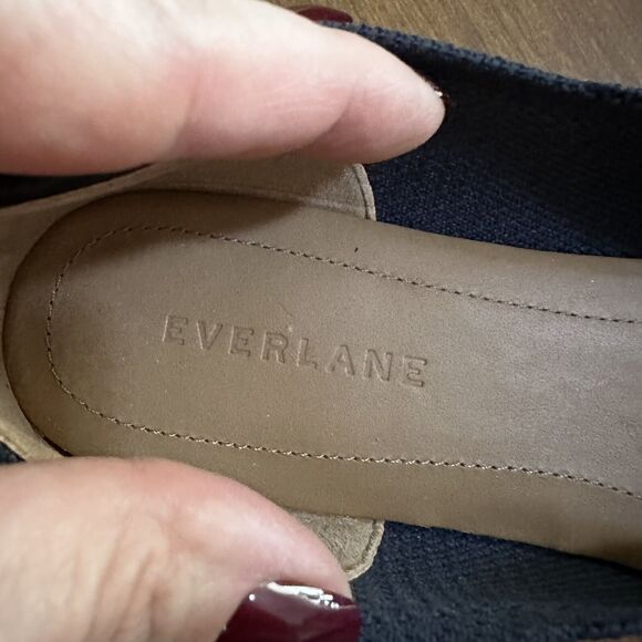 Everlane Womens The 40 Hour Flat ReKnit Size 6.5 Navy Blue Pointed Toe Slip On - Picture 3 of 9